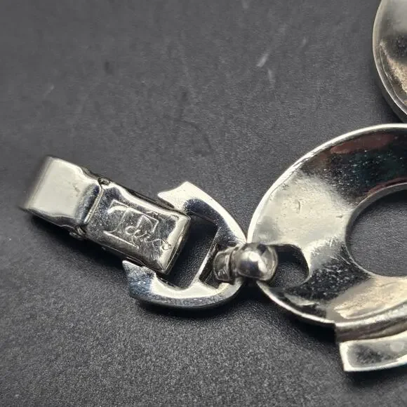 Tara Silver Tone Bracelet Vintage Jewelry Circle Open Links - Picture 4 of 10